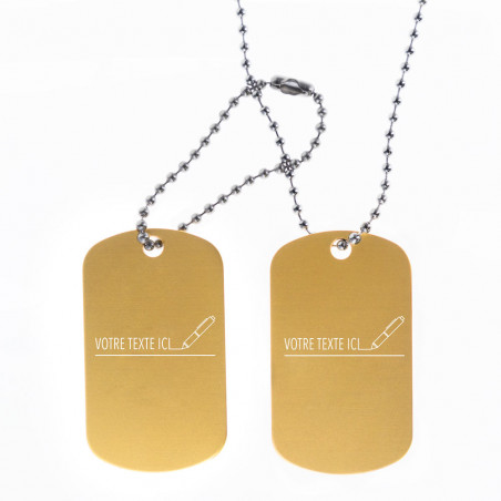 Dog tag double doré personnalisable