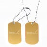 Dog tag double doré personnalisable