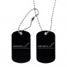 Dog tag double noir gravé