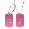 Dog tag double rose personnalisé gravé