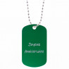 Dog Tag vert personnalisé gravé