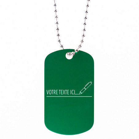 Plaque militaire vert personnalisable