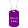 Dog Tag violet personnalisable