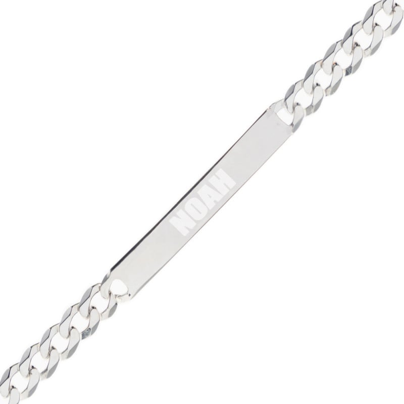 Gourmette enfant gravée maille fine en argent