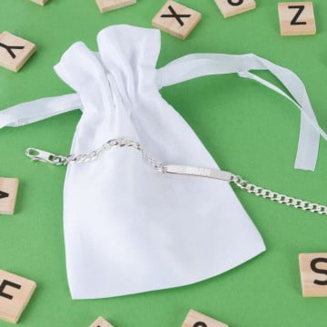 Gourmette personnalisée en argent 925 avec gravure texte