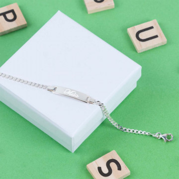 Gourmette enfant en argent 925 personnalisé avec gravure texte