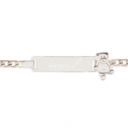 Gourmette ourson en argent sterling pour enfant