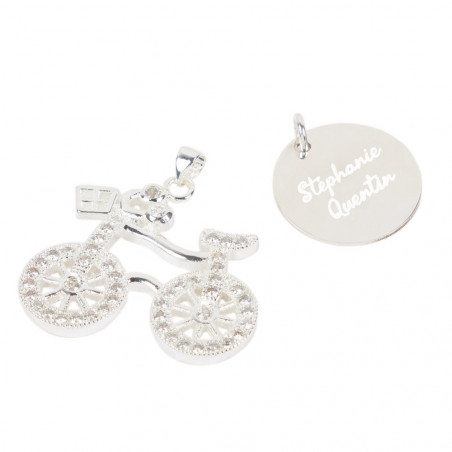 Collier vélo en argent gravé