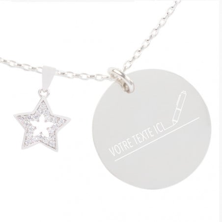 Collier étoile avec gravure