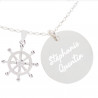 Collier gouvernail gravé
