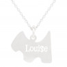 Collier chien gravé en argent