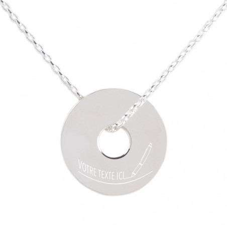 Collier disque gravé
