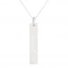 Collier plaque verticale en argent massif