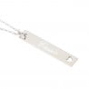 Collier plaque verticale coeur en argent massif