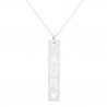 Collier plaque verticale en argent avec gravure initiale