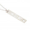 Collier plaque verticale en argent initiale à personnaliser