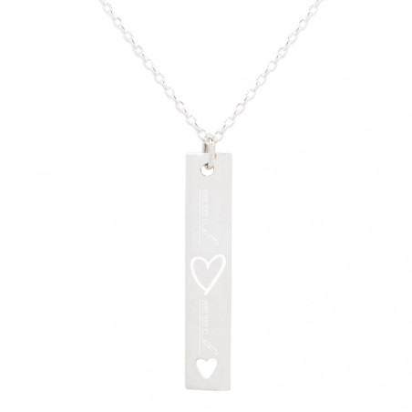 Collier plaque verticale en argent 925