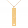 Collier plaque cœur initiale en plaqué or