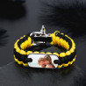 Bracelet épais cordon noir et jaune personnalisé