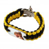 Bracelet épais cordon noir et jaune imprimé