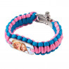 Bracelet cordon épais bleu et rose imprimé