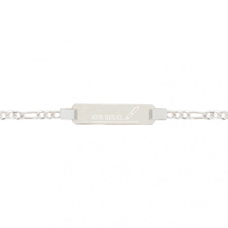 Gourmette enfant argent gravure texte