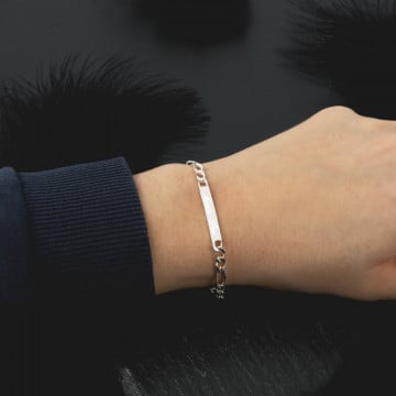 Gourmette fine en argent avec prénom gravé - Gourmette adulte