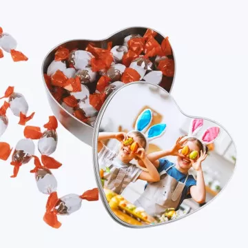 Boite chocolat cœur personnalisée avec Kinder Schoko-bons