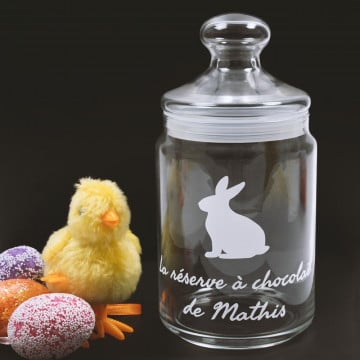 Bonbonnière en verre personnalisée avec gravure texte