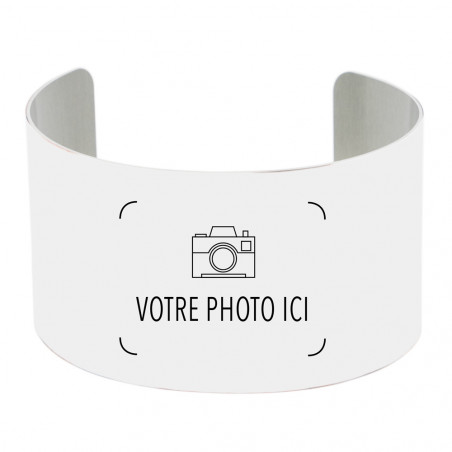 Grand bracelet jonc aluminium personnalisable photo
