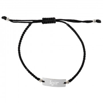 Bracelet cordon femme gravure texte