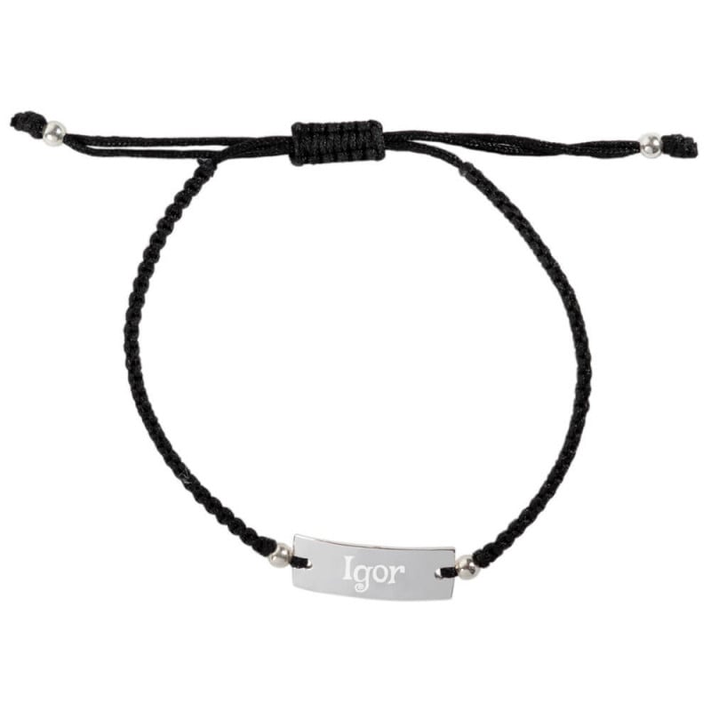 Bracelet cordon femme gravure texte