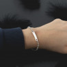 Bracelet perle en argent avec gravure texte