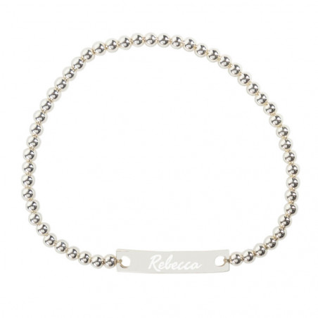 Bracelet perle plaque avec gravure texte