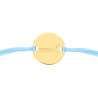 Bracelet petit rond plaqué or avec cordon bleu