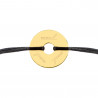 Bracelet cordon noir avec disque plaqué or