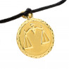 Bracelet cordon zodiaque balance plaqué or