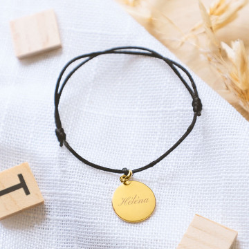 Bracelet Zodiaque Sagittaire personnalisé - Médaillon plaqué Or gravé