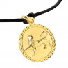 Bracelet cordon du signe du Lion plaqué or