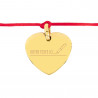 Bracelet cordon rouge avec cœur plaqué or
