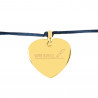 Bracelet cordon marine cœur plaqué or