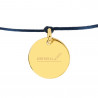 Bracelet rond plaqué or avec cordon marine