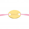 Bracelet rose ovale plaqué or