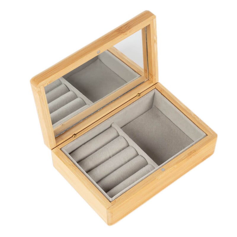 Boîte à bijoux en bois d'acacia et verre 24x16x6.5cm bois Wadiga | La Redoute