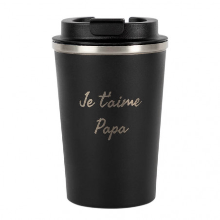 Mug thermos noir personnalisable