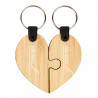 2 porte clef cœur à séparer en bois