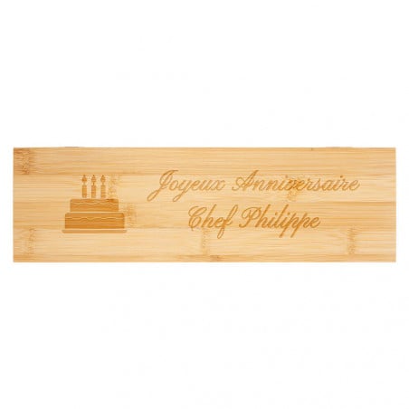Gravure personnalisée sur coffret bambou