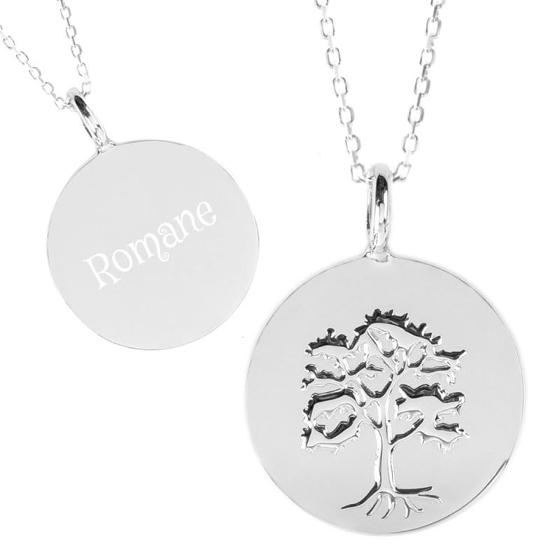 Pendentif plaqué argent arbre de vie