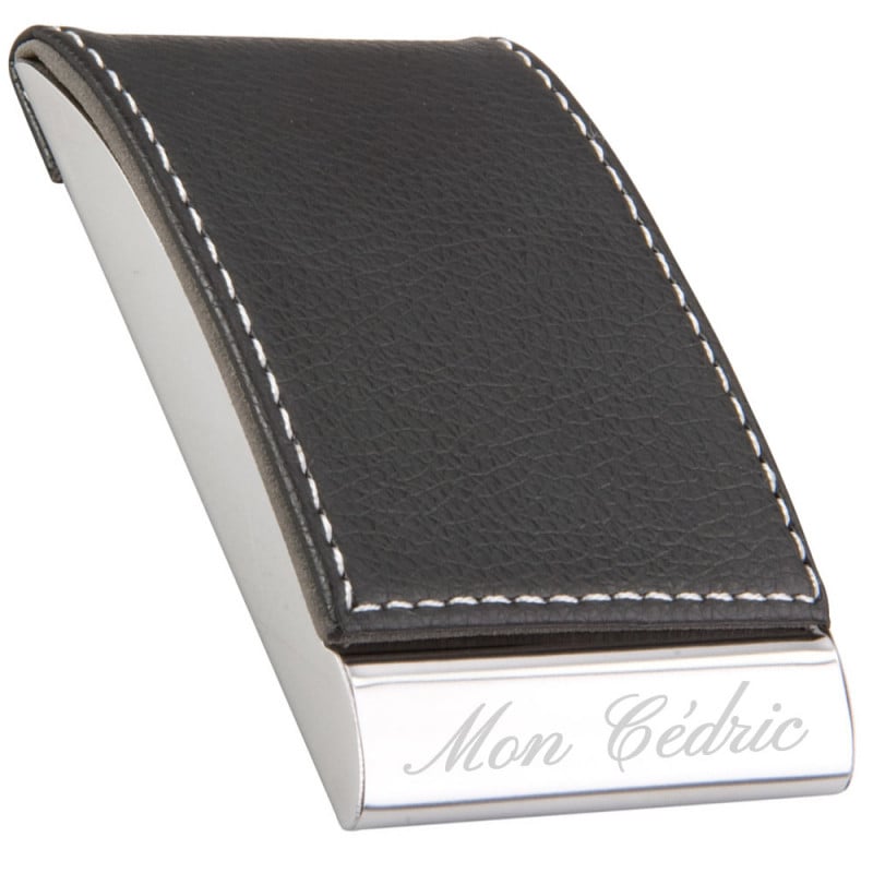 Etui cartes de visite personnalisé avec texte