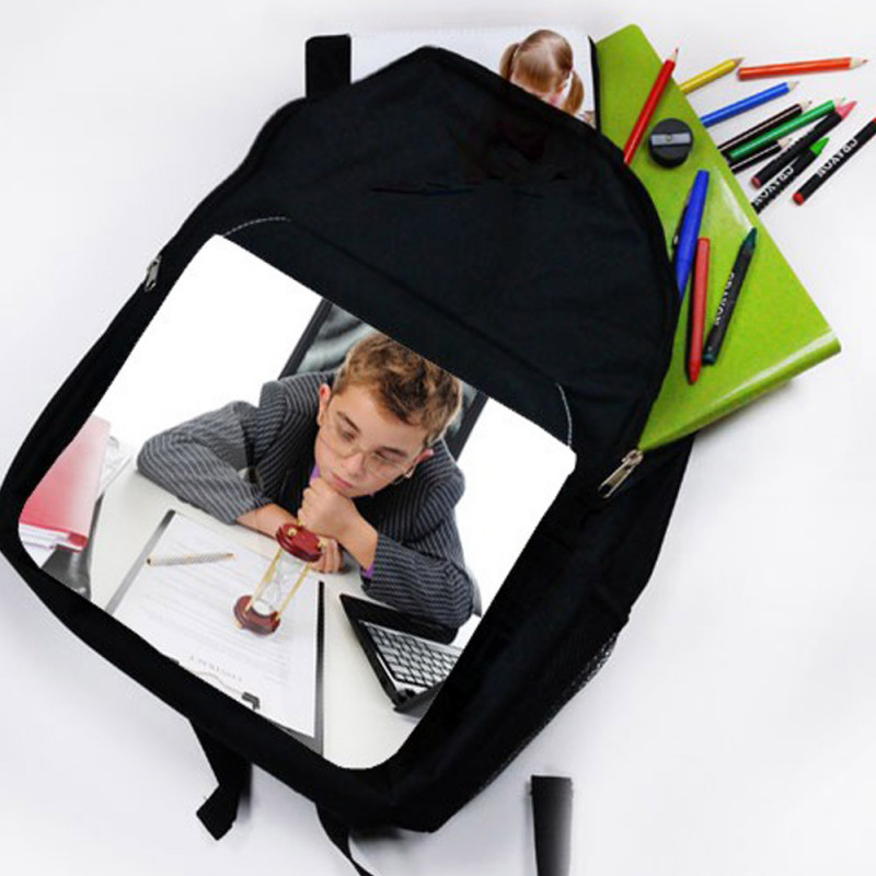 Sac à dos noir personnalisé photo
